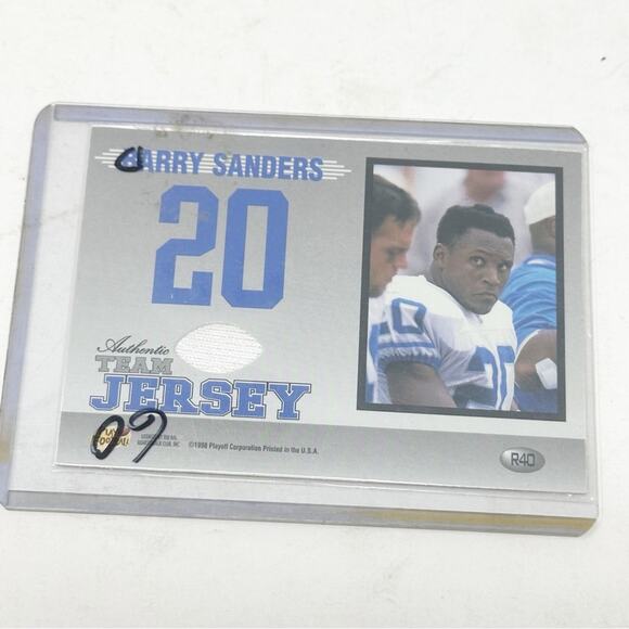 BARRY SANDERS Lions HOF 1998 Team Threads Home Jersey R40 Patch - Picture 2 of 3
